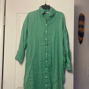 Zara Green Linen Dress